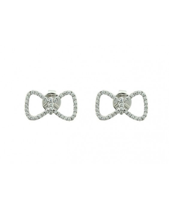 Ribbon Earring with Diamond 18K