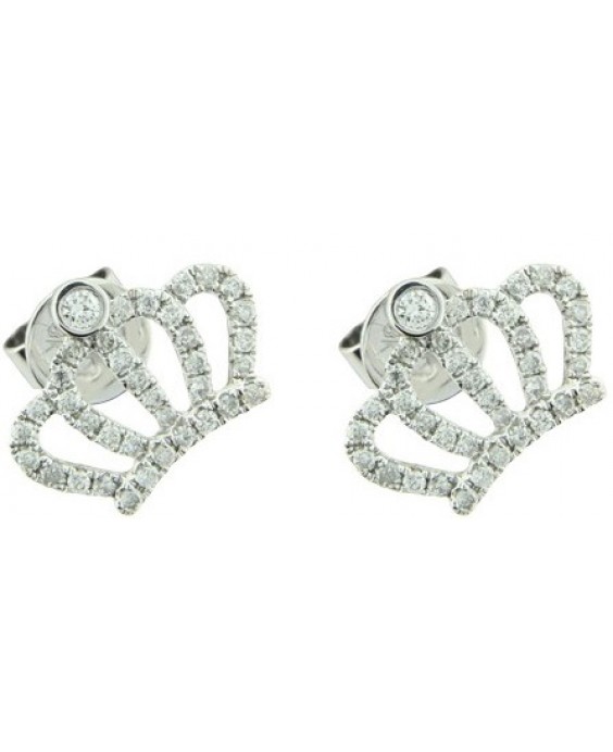 Crown Earring with Diamond 18K