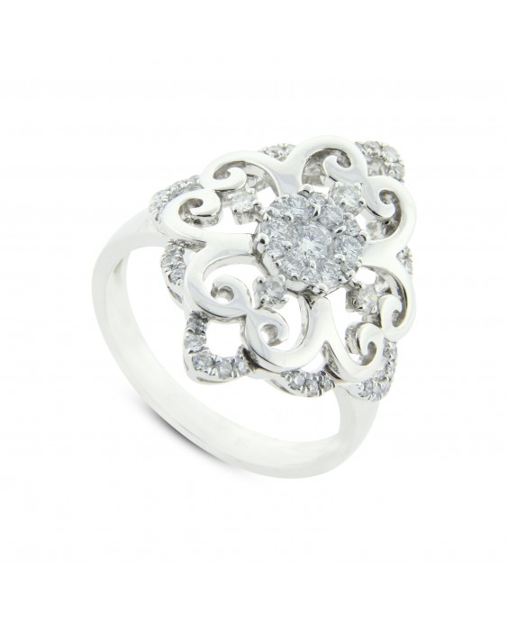 Pattern Ring with Diamond 18K