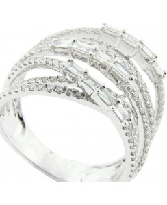 Multi-Row Cross Over Ring with Diamond