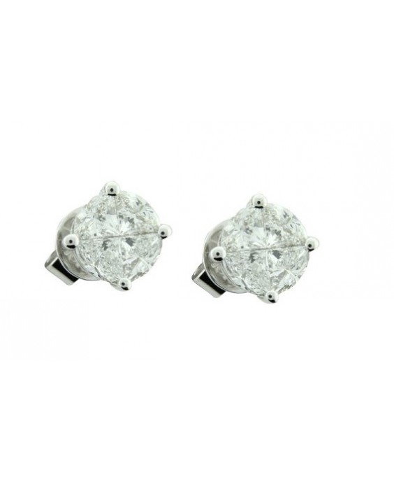 Earring with Pie Cut Diamond 18K