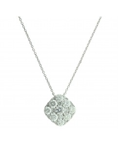 Cushion Shaped Necklace with Diamond 18K