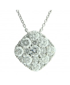 Cushion Shaped Necklace with Diamond 18K