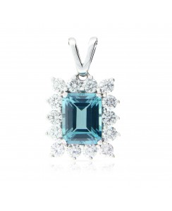 Paraiba Topaz Pendant With Diamond 18K