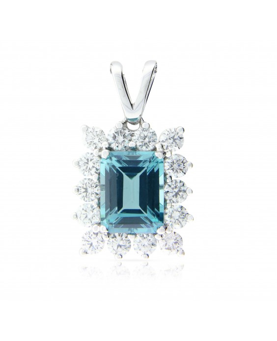 Paraiba Topaz Pendant With Diamond 18K