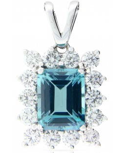 Paraiba Topaz Pendant With Diamond 18K