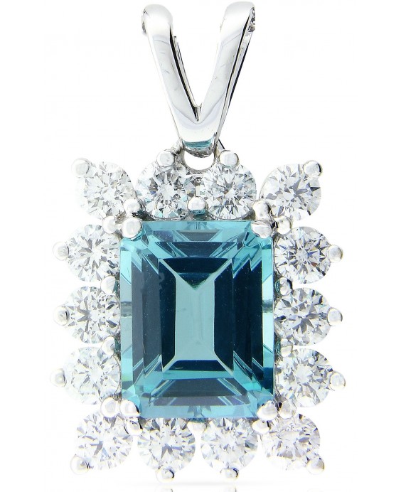 Paraiba Topaz Pendant With Diamond 18K