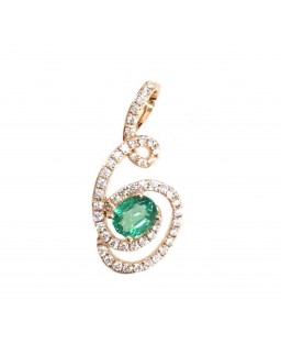 Twisted Emerald Pendant 18K