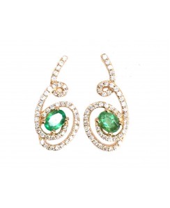 Twisted Emerald Earring 18K