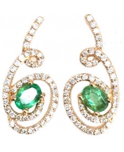 Twisted Emerald Earring 18K