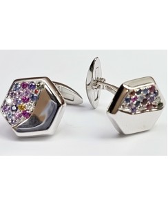 Fancy Sapphire Cufflink 14K